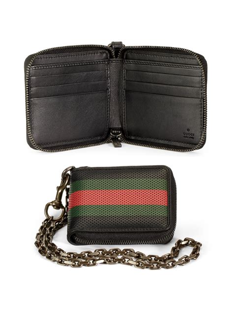 gucci perforated leather wallet|Gucci leather wallet for men.